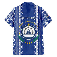 Personalised Cape Verde Family Matching Puletasi and Hawaiian Shirt Grey Headed Kingfisher - Coat Of Arms - Wonder Print Shop