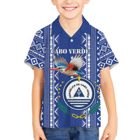 Personalised Cape Verde Family Matching Short Sleeve Bodycon Dress and Hawaiian Shirt Grey Headed Kingfisher - Coat Of Arms - Wonder Print Shop