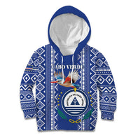 Personalised Cape Verde Kid Hoodie Grey Headed Kingfisher - Coat Of Arms - Wonder Print Shop