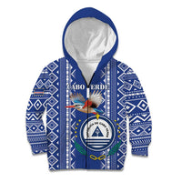 Personalised Cape Verde Kid Hoodie Grey Headed Kingfisher - Coat Of Arms - Wonder Print Shop