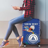 Personalised Cape Verde Luggage Cover Grey Headed Kingfisher - Coat Of Arms - Wonder Print Shop