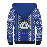 Personalised Cape Verde Sherpa Hoodie Grey Headed Kingfisher - Coat Of Arms - Wonder Print Shop