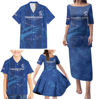 Custom Cape Verde Football Family Matching Puletasi and Hawaiian Shirt Go Champions Tubaroes Azuis - Wonder Print Shop
