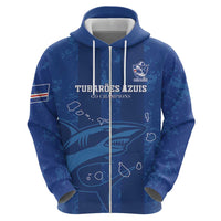 Custom Cape Verde Football Hoodie Go Champions Tubaroes Azuis - Wonder Print Shop