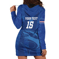 Custom Cape Verde Football Hoodie Dress Go Champions Tubaroes Azuis - Wonder Print Shop