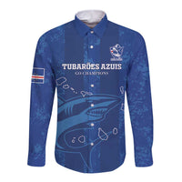 Custom Cape Verde Football Long Sleeve Button Shirt Go Champions Tubaroes Azuis - Wonder Print Shop