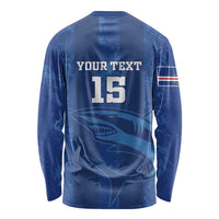 Custom Cape Verde Football Long Sleeve Shirt Go Champions Tubaroes Azuis - Wonder Print Shop