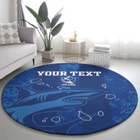 Custom Cape Verde Football Round Carpet Go Champions Tubaroes Azuis