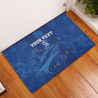 Custom Cape Verde Football Rubber Doormat Go Champions Tubaroes Azuis - Wonder Print Shop