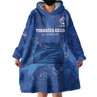 Custom Cape Verde Football Wearable Blanket Hoodie Go Champions Tubaroes Azuis - Wonder Print Shop