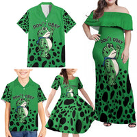 Don't Obey Portland Frog Protest Family Matching Off Shoulder Maxi Dress and Hawaiian Shirt Anti-Fascism - Wonder Print Shop