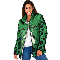Don't Obey Portland Frog Protest Padded Jacket Anti-Fascism - Wonder Print Shop