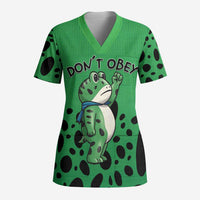 Don't Obey Portland Frog Protest Scrub Top Anti-Fascism - Wonder Print Shop