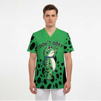 Don't Obey Portland Frog Protest Scrub Top Anti-Fascism - Wonder Print Shop