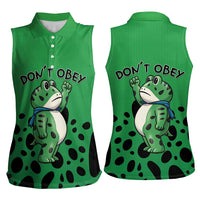 Don't Obey Portland Frog Protest Women Sleeveless Polo Shirt Anti-Fascism - Wonder Print Shop