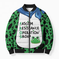 Portland Frog Protest Bomber Puffer Jacket Frog Costume Style - Wonder Print Shop