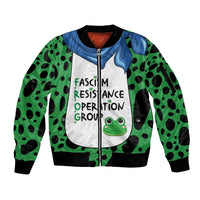Portland Frog Protest Sleeve Zip Bomber Jacket Frog Costume Style - Wonder Print Shop