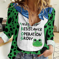 Portland Frog Protest Women Casual Shirt Frog Costume Style - Wonder Print Shop