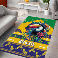 Brazil Christmas Area Rug Toco Toucan Flag Style - Wonder Print Shop