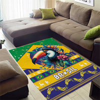 Brazil Christmas Area Rug Toco Toucan Flag Style - Wonder Print Shop