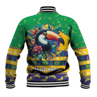 Brazil Christmas Baseball Jacket Toco Toucan Flag Style - Wonder Print Shop