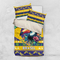 Brazil Christmas Bedding Set Toco Toucan Flag Style - Wonder Print Shop