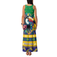 Brazil Christmas Family Matching Tank Maxi Dress and Hawaiian Shirt Toco Toucan Flag Style - Wonder Print Shop