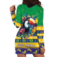 Brazil Christmas Hoodie Dress Toco Toucan Flag Style - Wonder Print Shop