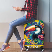 Brazil Christmas Luggage Cover Toco Toucan Flag Style - Wonder Print Shop