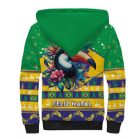 Brazil Christmas Sherpa Hoodie Toco Toucan Flag Style - Wonder Print Shop