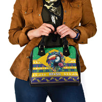 Brazil Christmas Shoulder Handbag Toco Toucan Flag Style