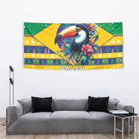 Brazil Christmas Tapestry Toco Toucan Flag Style - Wonder Print Shop