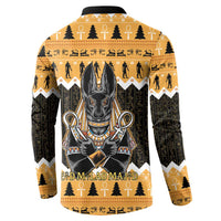 Ancient Egyptian Christmas Button Sweatshirt Anubis Eid Milad Majid - Wonder Print Shop