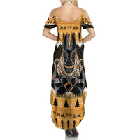 Ancient Egyptian Christmas Family Matching Summer Maxi Dress and Hawaiian Shirt Anubis Eid Milad Majid - Wonder Print Shop