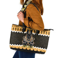 Ancient Egyptian Christmas Leather Tote Bag Anubis Eid Milad Majid - Wonder Print Shop
