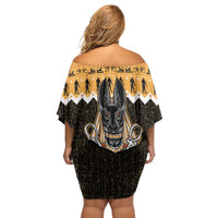 Ancient Egyptian Christmas Off Shoulder Short Dress Anubis Eid Milad Majid - Wonder Print Shop
