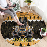 Ancient Egyptian Christmas Round Carpet Anubis Eid Milad Majid