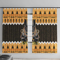Ancient Egyptian Christmas Window Curtain Anubis Eid Milad Majid - Wonder Print Shop