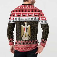 Egypt Christmas Button Sweatshirt Coat Of Arms Eid Milad Majid LT15