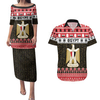 Egypt Christmas Couples Matching Puletasi and Hawaiian Shirt Coat Of Arms Eid Milad Majid LT15