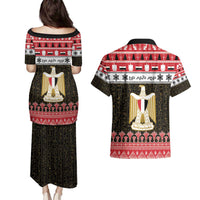 Egypt Christmas Couples Matching Puletasi and Hawaiian Shirt Coat Of Arms Eid Milad Majid - Wonder Print Shop