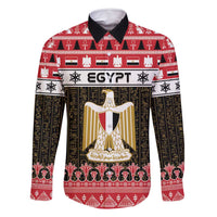 Egypt Christmas Family Matching Long Sleeve Bodycon Dress and Hawaiian Shirt Coat Of Arms Eid Milad Majid LT15