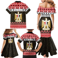 Egypt Christmas Family Matching Mermaid Dress and Hawaiian Shirt Coat Of Arms Eid Milad Majid LT15