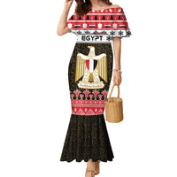 Egypt Christmas Family Matching Mermaid Dress and Hawaiian Shirt Coat Of Arms Eid Milad Majid LT15