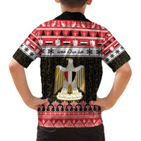 Egypt Christmas Family Matching Off The Shoulder Long Sleeve Dress and Hawaiian Shirt Coat Of Arms Eid Milad Majid LT15