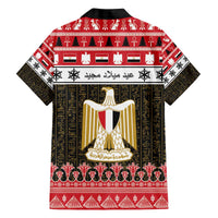 Egypt Christmas Family Matching Off The Shoulder Long Sleeve Dress and Hawaiian Shirt Coat Of Arms Eid Milad Majid LT15