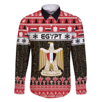 Egypt Christmas Family Matching Off The Shoulder Long Sleeve Dress and Hawaiian Shirt Coat Of Arms Eid Milad Majid LT15