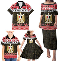 Egypt Christmas Family Matching Puletasi and Hawaiian Shirt Coat Of Arms Eid Milad Majid - Wonder Print Shop