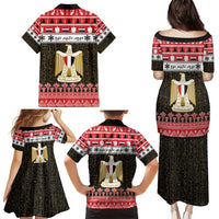 Egypt Christmas Family Matching Puletasi and Hawaiian Shirt Coat Of Arms Eid Milad Majid - Wonder Print Shop