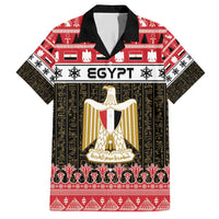 Egypt Christmas Family Matching Short Sleeve Bodycon Dress and Hawaiian Shirt Coat Of Arms Eid Milad Majid - Wonder Print Shop